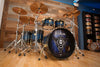 VARUS POWER SERIES 5 PIECE DRUM KIT, CHESTNUT SHELLS, BLUE TO BLACK FADE SATIN