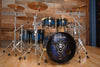 VARUS POWER SERIES 5 PIECE DRUM KIT, CHESTNUT SHELLS, BLUE TO BLACK FADE SATIN