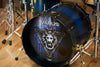 VARUS POWER SERIES 5 PIECE DRUM KIT, CHESTNUT SHELLS, BLUE TO BLACK FADE SATIN