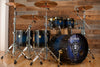 VARUS POWER SERIES 5 PIECE DRUM KIT, CHESTNUT SHELLS, BLUE TO BLACK FADE SATIN