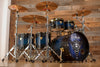 VARUS POWER SERIES 5 PIECE DRUM KIT, CHESTNUT SHELLS, BLUE TO BLACK FADE SATIN