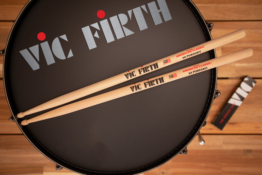 VIC FIRTH AMERICAN CLASSIC 5A PUREGRIT WOOD TIP DRUMSTICKS – Drumazon