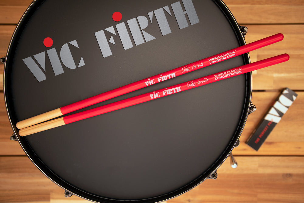 VIC FIRTH SIGNATURE ALEX ACUÑA WORLD CLASSIC CONQUISTADOR TIMBALE STICKS  (RED)