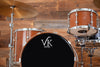 VK DRUMS (VAN KLEEF) 3 PIECE MAGNESIUM DRUM KIT, ONE OF A KIND, COPPER POWDER COAT (PRE-LOVED)