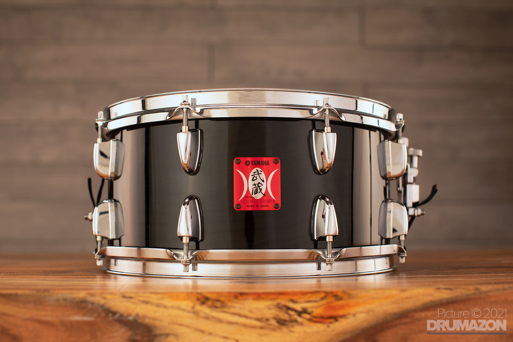 YAMAHA 13 X 6.5 MUSASHI OAK SNARE DRUM TRANSPARENT BLACK MADE IN