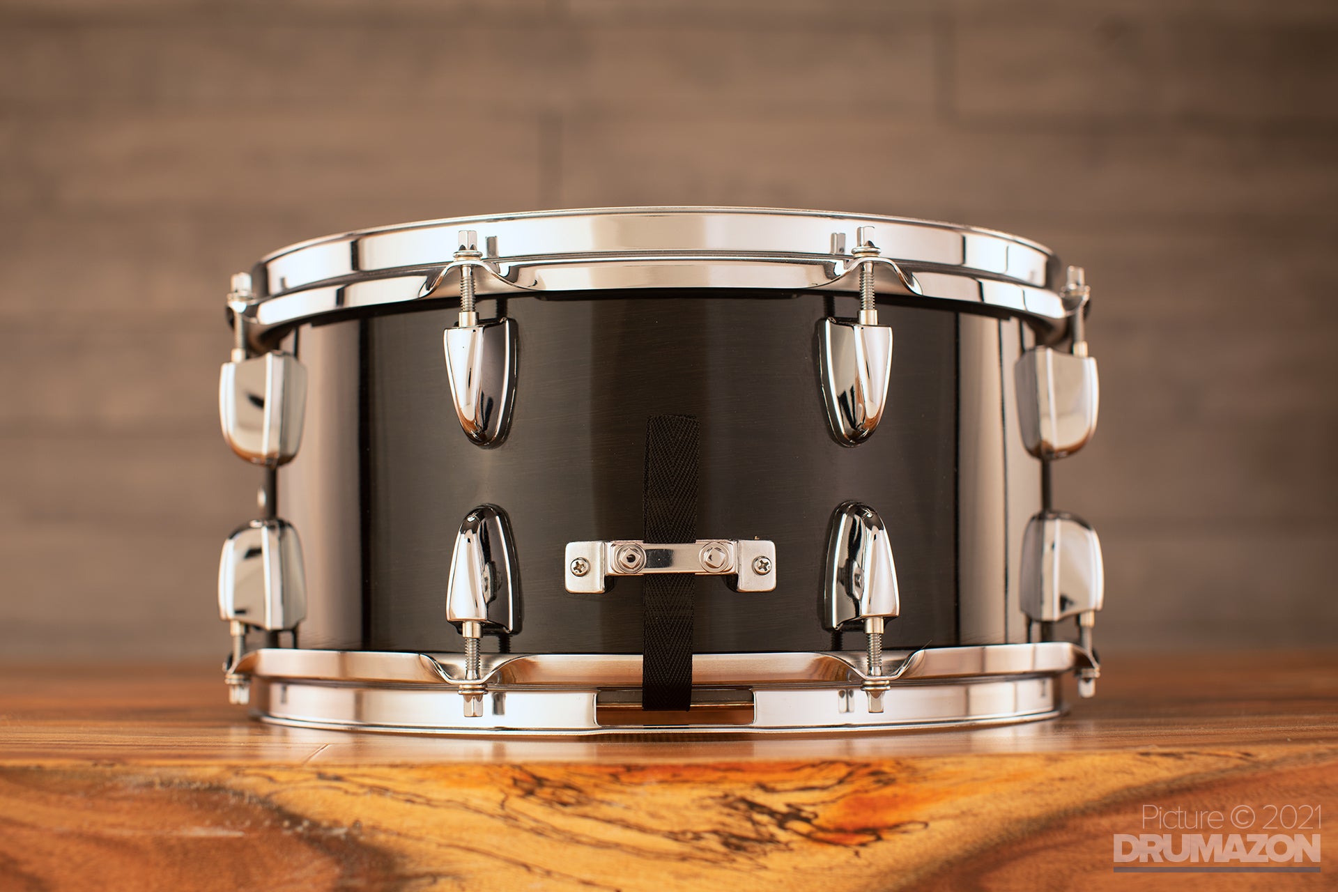 YAMAHA 13 X 6.5 MUSASHI OAK SNARE DRUM TRANSPARENT BLACK MADE IN JAP Drumazon