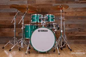 YAMAHA ABSOLUTE HYBRID MAPLE 4 PIECE DRUM KIT, JADE GREEN SPARKLE (PRE-LOVED)