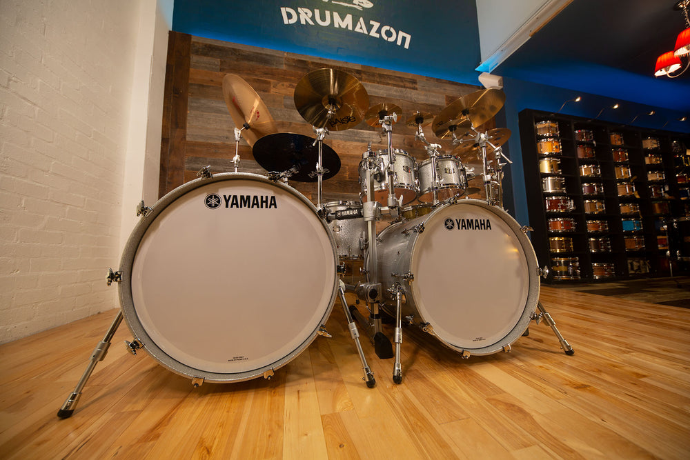 YAMAHA ABSOLUTE HYBRID MAPLE 7 PIECE DRUM KIT, SILVER SPARKLE – Drumazon