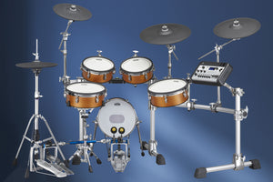YAMAHA DTX10K-X ELECTRONIC DRUM KIT, TCS PADS, BIRCH SHELLS, REAL WOOD FINISH