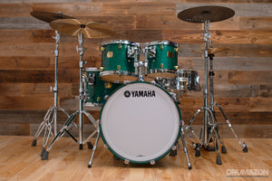 YAMAHA MAPLE CUSTOM 4 PIECE DRUM KIT, TURQUOISE MAPLE STAIN (PRE-LOVED)