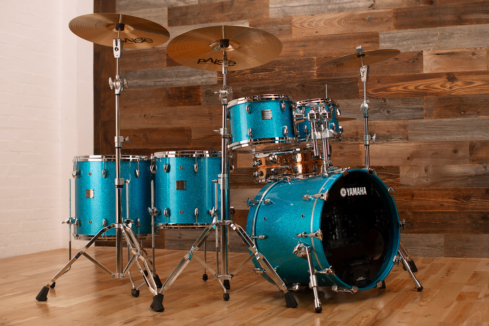 blue yamaha drum set