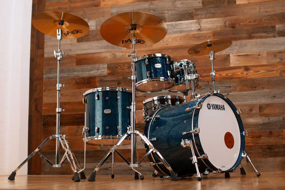 blue yamaha drum set