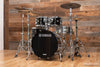 YAMAHA RECORDING CUSTOM 4 PIECE DRUM KIT, SOLID BLACK LACQUER (PRE-LOVED)