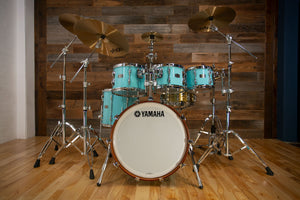YAMAHA RECORDING CUSTOM 5 PIECE DRUM KIT, SURF GREEN LACQUER, EX-VIDEO SPECIAL DEAL