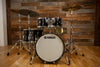 YAMAHA RECORDING CUSTOM 5 PIECE DRUM KIT, SOLID BLACK LACQUER