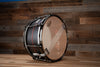 ZEBRA DRUMS 13 X 7 BLACK PLANE SERIES STAVE SNARE DRUM, BLACK STAIN WITH RED STAIN WALNUT INLAY