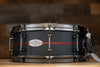 ZEBRA DRUMS 14 X 5.5 BLACK PLANE SERIES STAVE SNARE DRUM, BLACK STAIN WITH RED STAIN WALNUT INLAY