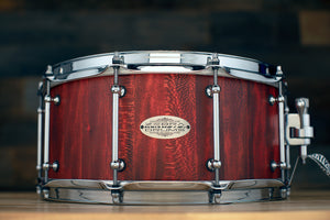 ZEBRA DRUMS 14 X 6.5 LONDON PLANE TREE STAVE SHELL SNARE DRUM, FLAMING RED