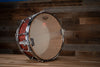 ZEBRA DRUMS 14 X 6.5 LONDON PLANE TREE STAVE SHELL SNARE DRUM, FLAMING RED