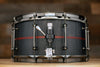 ZEBRA DRUMS 14 X 7 BLACK PLANE SERIES STAVE SNARE DRUM, BLACK STAIN WITH RED STAIN WALNUT INLAY