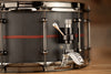 ZEBRA DRUMS 14 X 7 BLACK PLANE SERIES STAVE SNARE DRUM, BLACK STAIN WITH RED STAIN WALNUT INLAY
