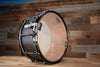 ZEBRA DRUMS 14 X 7 BLACK PLANE SERIES STAVE SNARE DRUM, BLACK STAIN WITH RED STAIN WALNUT INLAY