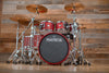 ZEBRA DRUMS FREE FLOATING DRUM KIT, 6 PIECE, LONDON PLANE TREE STAVE SHELLS, FLAMING RED